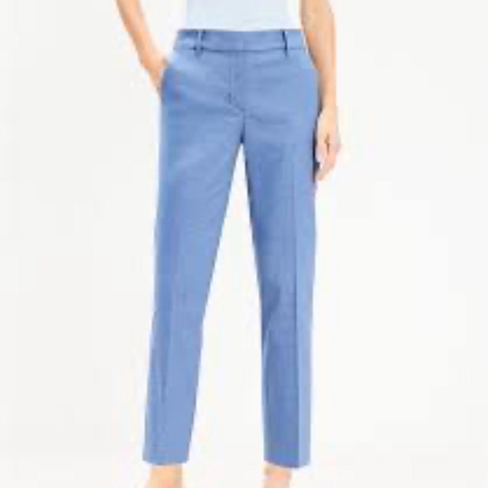LOFT Light Blue Cropped Straight Pants